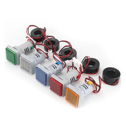 AD16-22FVA Square Signal Indicator Type Mini Digital Display AC Voltage And Current Meter(Red)-garmade.com
