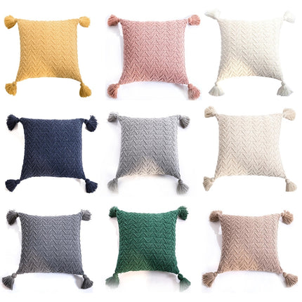 Home Accessories Knitted Pillowcase Without Core, Size: 45 x 45 cm(Goose Yellow)-garmade.com