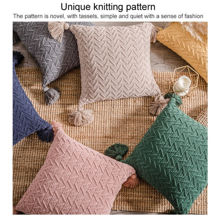Home Accessories Knitted Pillowcase Without Core, Size: 45 x 45 cm(Khaki)-garmade.com