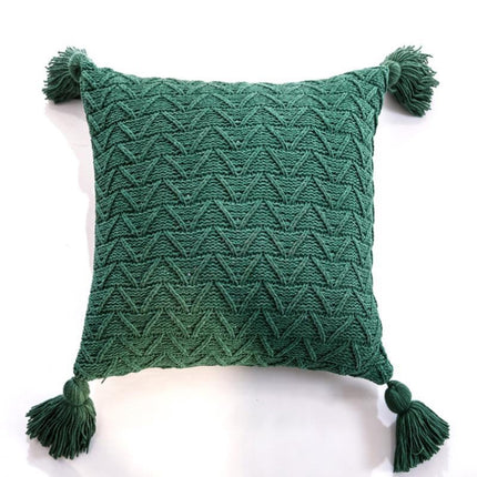 Home Accessories Knitted Pillowcase Without Core, Size: 45 x 45 cm(Agate Green)-garmade.com