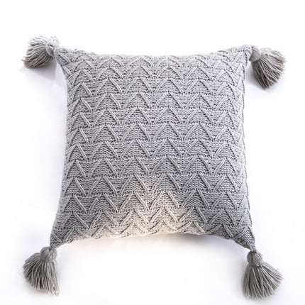 Home Accessories Knitted Pillowcase Without Core, Size: 45 x 45 cm(Light Gray)-garmade.com