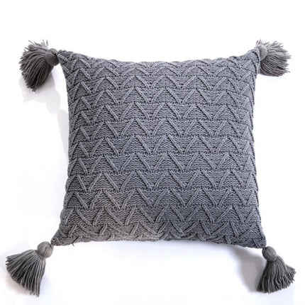 Home Accessories Knitted Pillowcase Without Core, Size: 45 x 45 cm(Dark Gray)-garmade.com