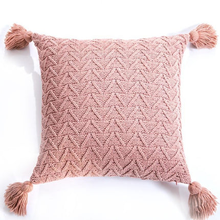 Home Accessories Knitted Pillowcase Without Core, Size: 45 x 45 cm(Rubber Powder)-garmade.com