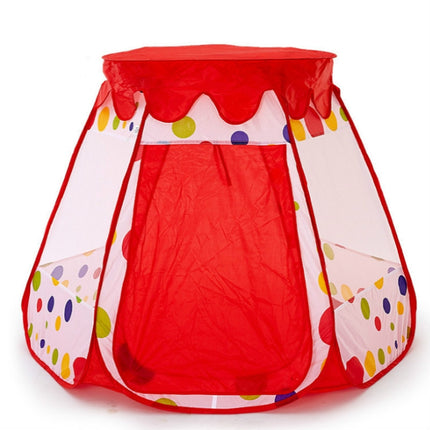 Children Indoor Foldable Hexagonal Tent Game House(Red)-garmade.com