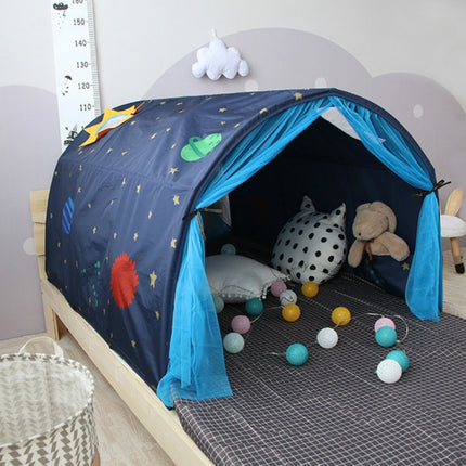 Children Home Bed Crawl Tunnel Game House Tent, Style:Blue with Mosquito Net-garmade.com