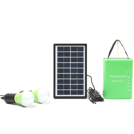 3W Solar Small System Household Multifunctional Portable Emergency Light(Green)-garmade.com