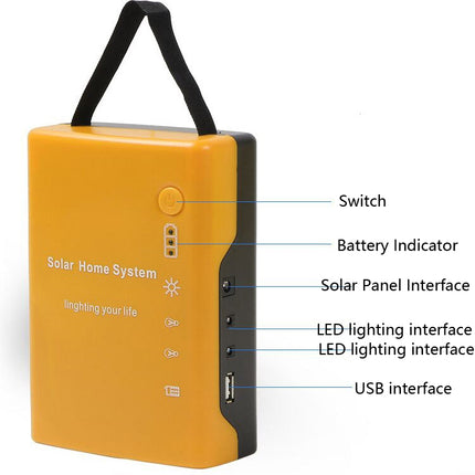 3W Solar Small System Household Multifunctional Portable Emergency Light(Yellow)-garmade.com