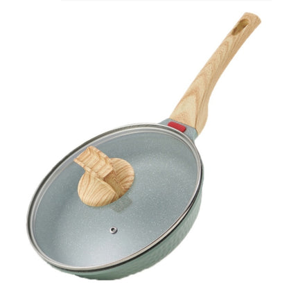 Maifan Stone Flat-Bottomed Non-Stick Pan Household Steak Frying Pan For Induction Cooker, Size:20cm(With Lid)-garmade.com
