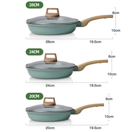 Maifan Stone Flat-Bottomed Non-Stick Pan Household Steak Frying Pan For Induction Cooker, Size:20cm(Without Lid)-garmade.com