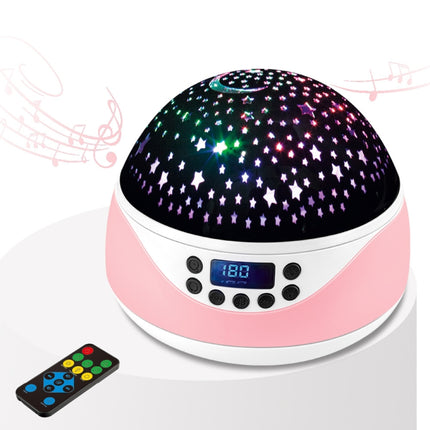 LED Starry Sky Light USB Remote Control Rotating Music Projector Lamp Romantic Starry Night Light(Pink)-garmade.com