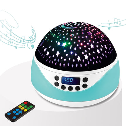 LED Starry Sky Light USB Remote Control Rotating Music Projector Lamp Romantic Starry Night Light(Blue)-garmade.com