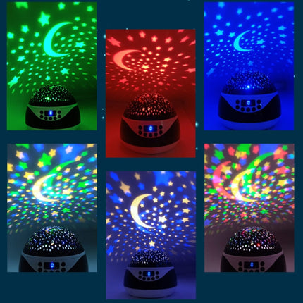 LED Starry Sky Light USB Remote Control Rotating Music Projector Lamp Romantic Starry Night Light(Black)-garmade.com