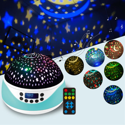 LED Starry Sky Light USB Remote Control Rotating Music Projector Lamp Romantic Starry Night Light(Blue)-garmade.com