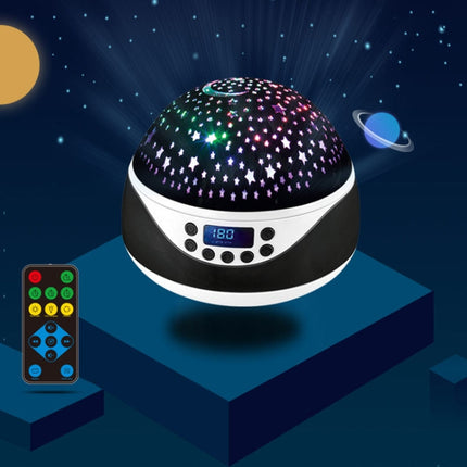 LED Starry Sky Light USB Remote Control Rotating Music Projector Lamp Romantic Starry Night Light(Black)-garmade.com