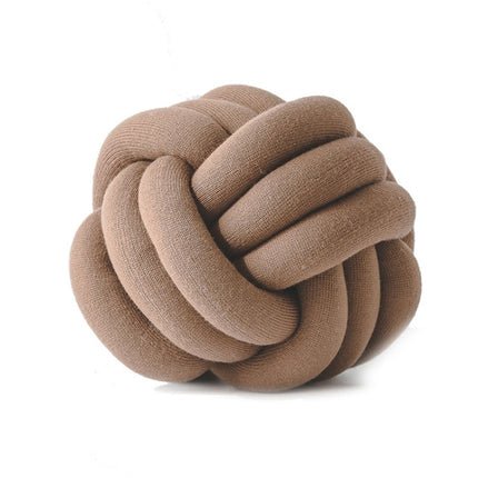 Hand-Made Knotted Ball Pillow, Size: Diameter: 25~30cm(Light Coffee)-garmade.com