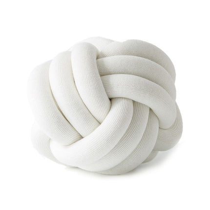 Hand-Made Knotted Ball Pillow, Size: Diameter: 25~30cm(White)-garmade.com