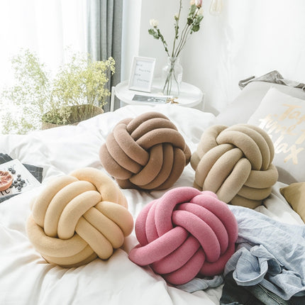 Hand-Made Knotted Ball Pillow, Size: Diameter: 25~30cm(Pink)-garmade.com