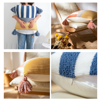 Home Furnishing Decoration Textile Throw Pillow Knitted Sofa Cushion Cover Without Core, Size: 45x 45 cm(Sea Blue)-garmade.com