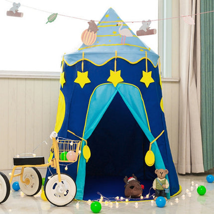 Children Indoor Toy House Yurt Game Tent(Blue)-garmade.com
