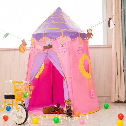 Children Indoor Toy House Yurt Game Tent(Pink)-garmade.com