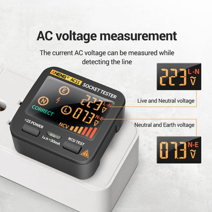 ANENG AC11 Multifunctional Digital Display Socket Tester Electrical Ground Wire Tester(EU Plug)-garmade.com