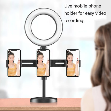 2 PCS Desktop Universal Retractable Multifunctional Mobile Phone Live Broadcast Stand, Specification: Double Positions With Fill Light-garmade.com
