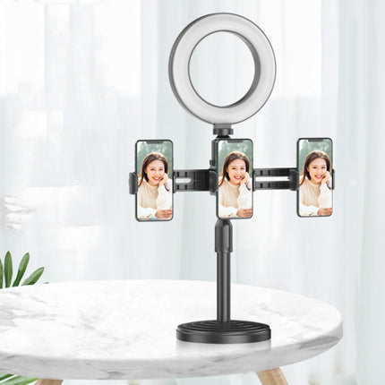 2 PCS Desktop Universal Retractable Multifunctional Mobile Phone Live Broadcast Stand, Specification: Three Positions With Fill Light-garmade.com