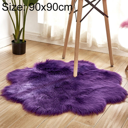 Diameter 90CM Home Furnishing Imitation Wool Carpet Bedroom Living Room Floor Mat Bay Window Cushion Office Chair Cushion Sofa Cushion(Purple)-garmade.com