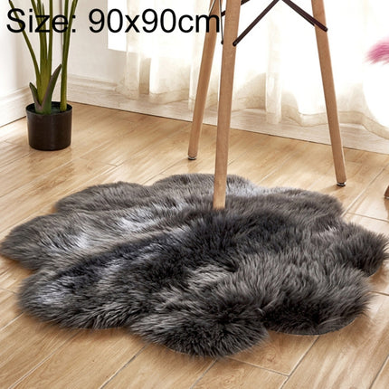 Diameter 90CM Home Furnishing Imitation Wool Carpet Bedroom Living Room Floor Mat Bay Window Cushion Office Chair Cushion Sofa Cushion(Dark Gray)-garmade.com