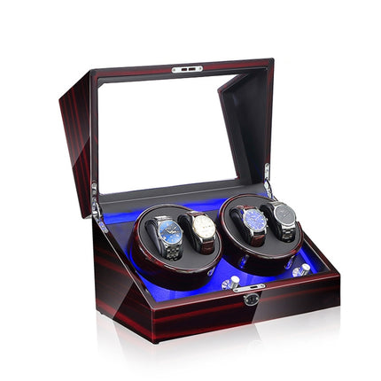 Electric Motor Rotating Watch Box Automatic Mechanical Watch Shaker, US / EU / UK Plug(Ebony)-garmade.com