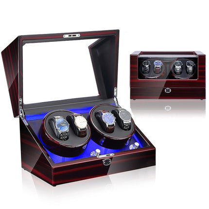 Electric Motor Rotating Watch Box Automatic Mechanical Watch Shaker, US / EU / UK Plug(Ebony)-garmade.com