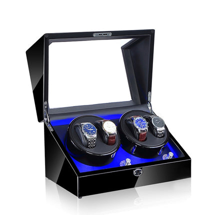 Electric Motor Rotating Watch Box Automatic Mechanical Watch Shaker, US / EU / UK Plug(All Black )-garmade.com