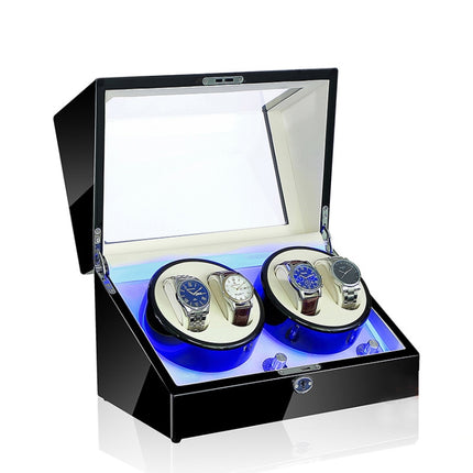 Electric Motor Rotating Watch Box Automatic Mechanical Watch Shaker, US / EU / UK Plug(Black & White)-garmade.com