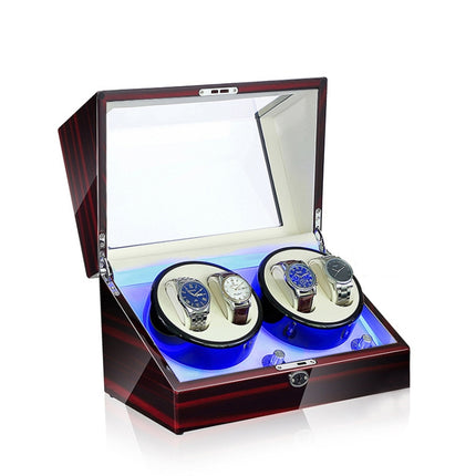 Electric Motor Rotating Watch Box Automatic Mechanical Watch Shaker, US / EU / UK Plug(Ebony White )-garmade.com