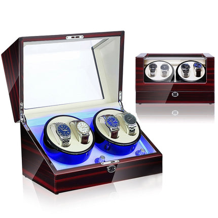 Electric Motor Rotating Watch Box Automatic Mechanical Watch Shaker, US / EU / UK Plug(Ebony White )-garmade.com