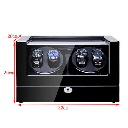 Electric Motor Rotating Watch Box Automatic Mechanical Watch Shaker, US / EU / UK Plug(All Black )-garmade.com