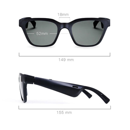 F002 Binaural Mini Smart Call Waterproof Bluetooth Glasses Earphone(Black Sunglasses)-garmade.com