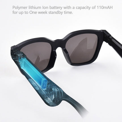 F002 Binaural Mini Smart Call Waterproof Bluetooth Glasses Earphone(Transparent)-garmade.com