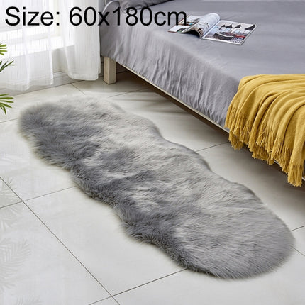 Faux Wool Leather Sofa Carpet Floor Mats Fleece Cushions Bay Window Mats, Size: 60x180cm(Gray)-garmade.com