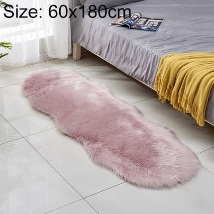 Faux Wool Leather Sofa Carpet Floor Mats Fleece Cushions Bay Window Mats, Size: 60x180cm(Pink)-garmade.com