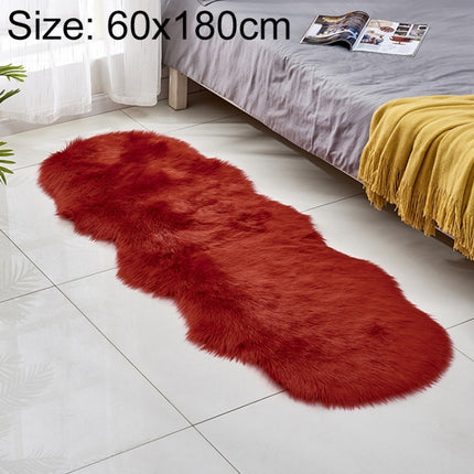 Faux Wool Leather Sofa Carpet Floor Mats Fleece Cushions Bay Window Mats, Size: 60x180cm(Red)-garmade.com