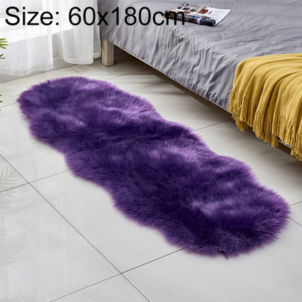 Faux Wool Leather Sofa Carpet Floor Mats Fleece Cushions Bay Window Mats, Size: 60x180cm(Purple)-garmade.com