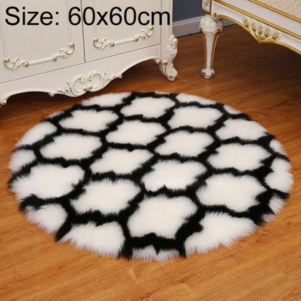 Imitation Fur Household Living Room Plush Carpet Yoga Floor Mat Decoration, Size: 60cm(White Lantern With Black Border)-garmade.com