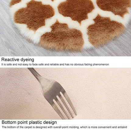 Imitation Fur Household Living Room Plush Carpet Yoga Floor Mat Decoration, Size: 60cm(White Lantern With Black Border)-garmade.com