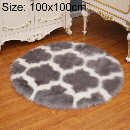 Imitation Fur Household Living Room Plush Carpet Yoga Floor Mat Decoration, Size: 100cm(Gray Lantern With White Border)-garmade.com