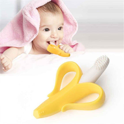 Newborn Baby Banana Silicone Teether Bite(Yellow)-garmade.com