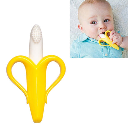 Newborn Baby Banana Silicone Teether Bite(Yellow)-garmade.com