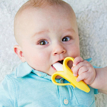 Newborn Baby Banana Silicone Teether Bite(Yellow)-garmade.com