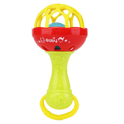 Baby Rattles Toy Intelligence Grasping Gums Plastic Hand Bell Rattle Funny Educational Toy，Color Random Delivery-garmade.com