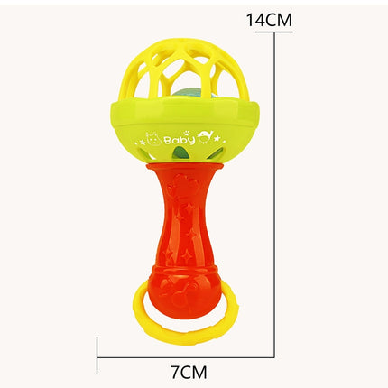 Baby Rattles Toy Intelligence Grasping Gums Plastic Hand Bell Rattle Funny Educational Toy，Color Random Delivery-garmade.com